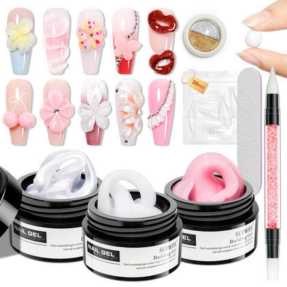 SUPWEE kit front packaging showing complete 3D gel set and tools for home manicure