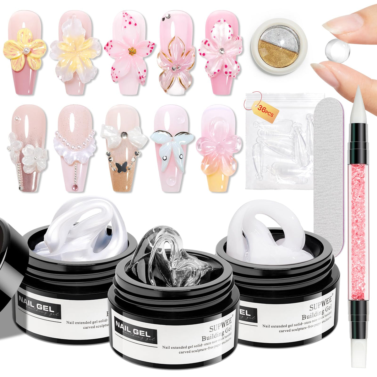 SUPWEE front kit view showing gels and tools, helpful for quick setup
