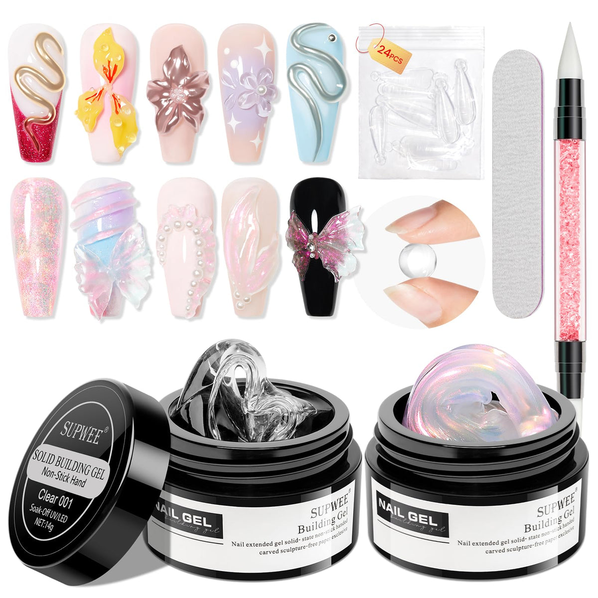 SUPWEE front packaging showing kit contents and non-sticky benefit