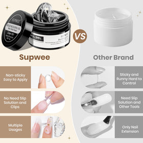 SUPWEE clear gel bead texture demonstrating non-sticky control