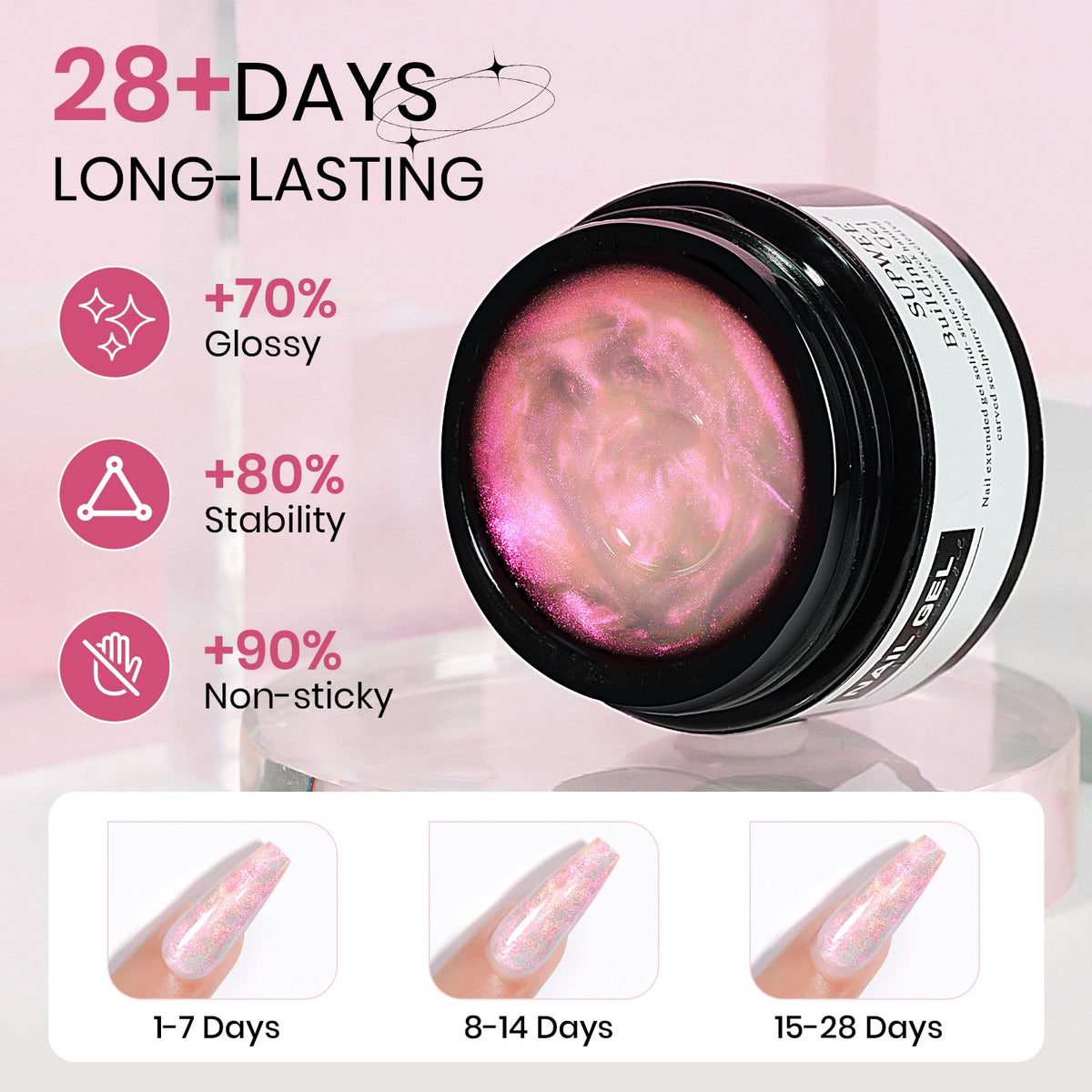 SUPWEE nail extension being shaped on a nail showing hands-on application benefit