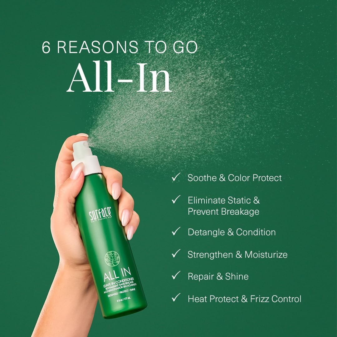 SURFACE applying leave-in on damp hair for easier styling
