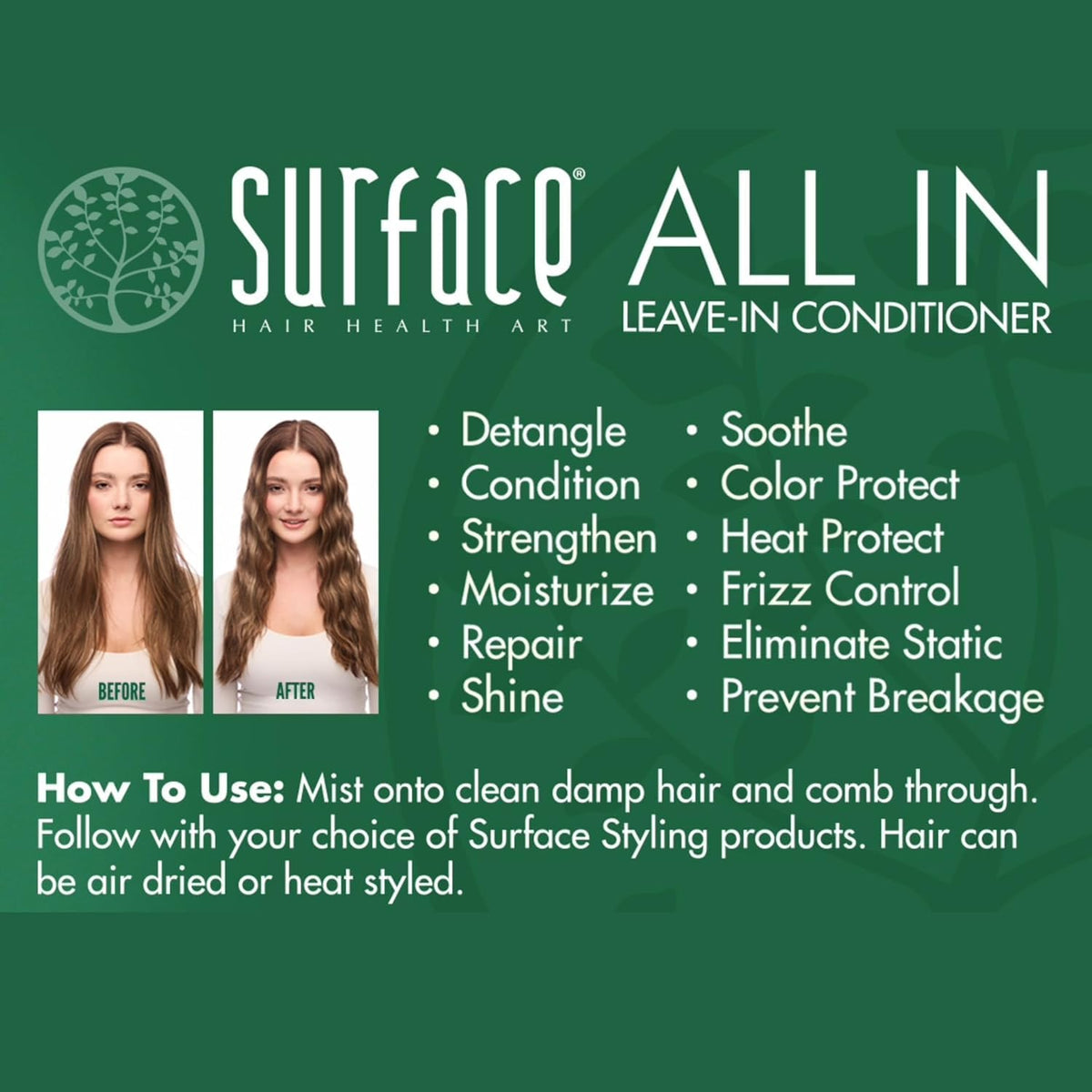 SURFACE fine spray mist closeup for even application