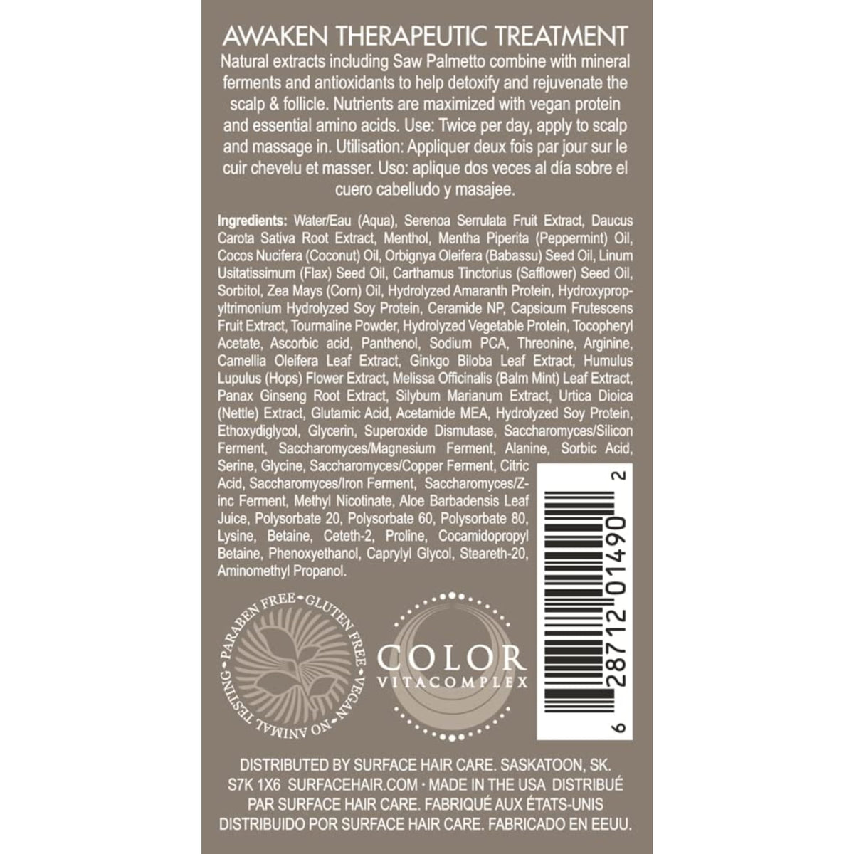 Surface Awaken dispensing nozzle demonstrating precise scalp application and convenient use