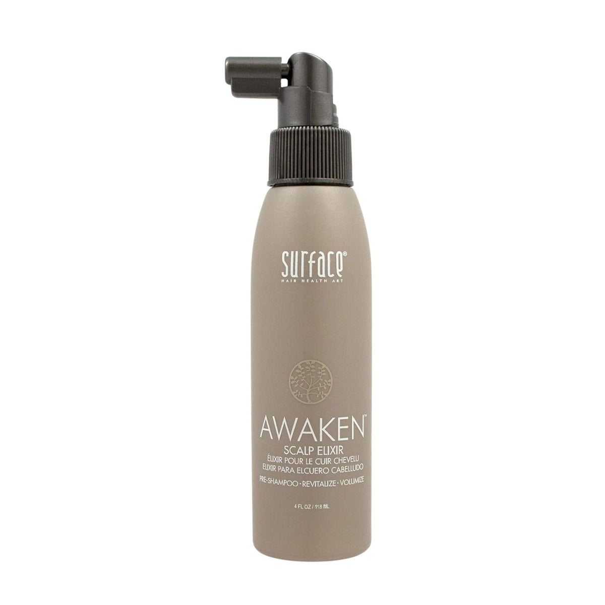 Surface front packaging showing elixir bottle and clear benefits