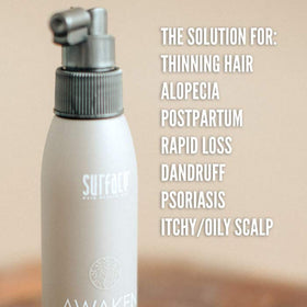 Surface serum texture on fingers showing lightweight absorbent finish
