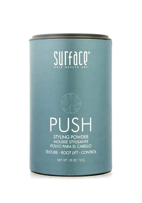 SURFACE hair push styling powder front packaging showing compact container and branding for easy use