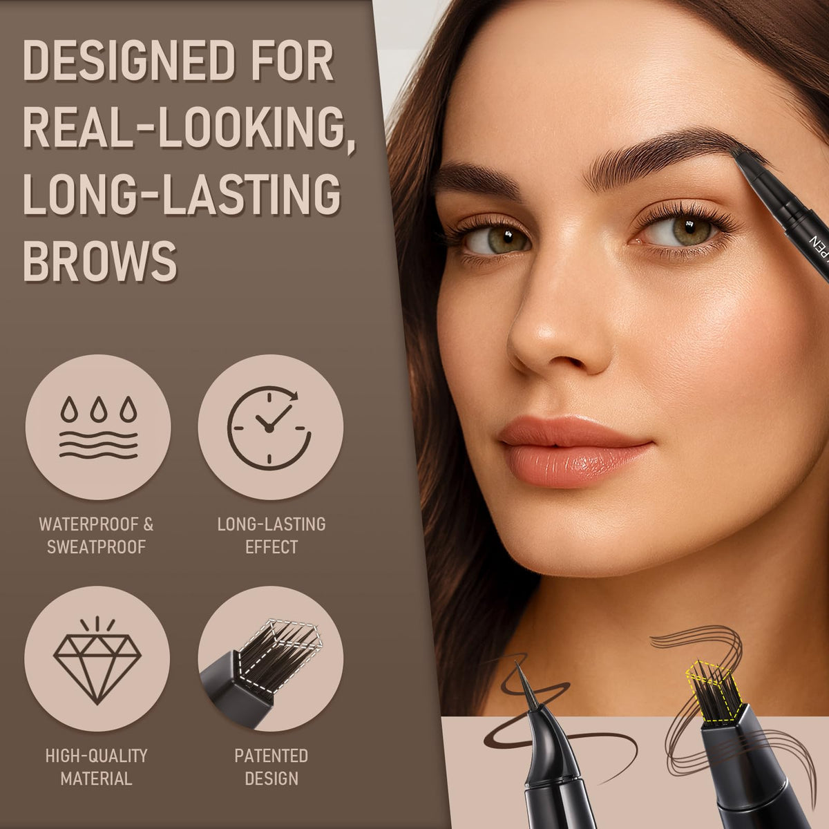 SUSIKEKI before and after brow strokes illustrating realistic effect