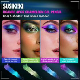 SUSIKEKI swatch on arm with green-to-blue shift for color preview
