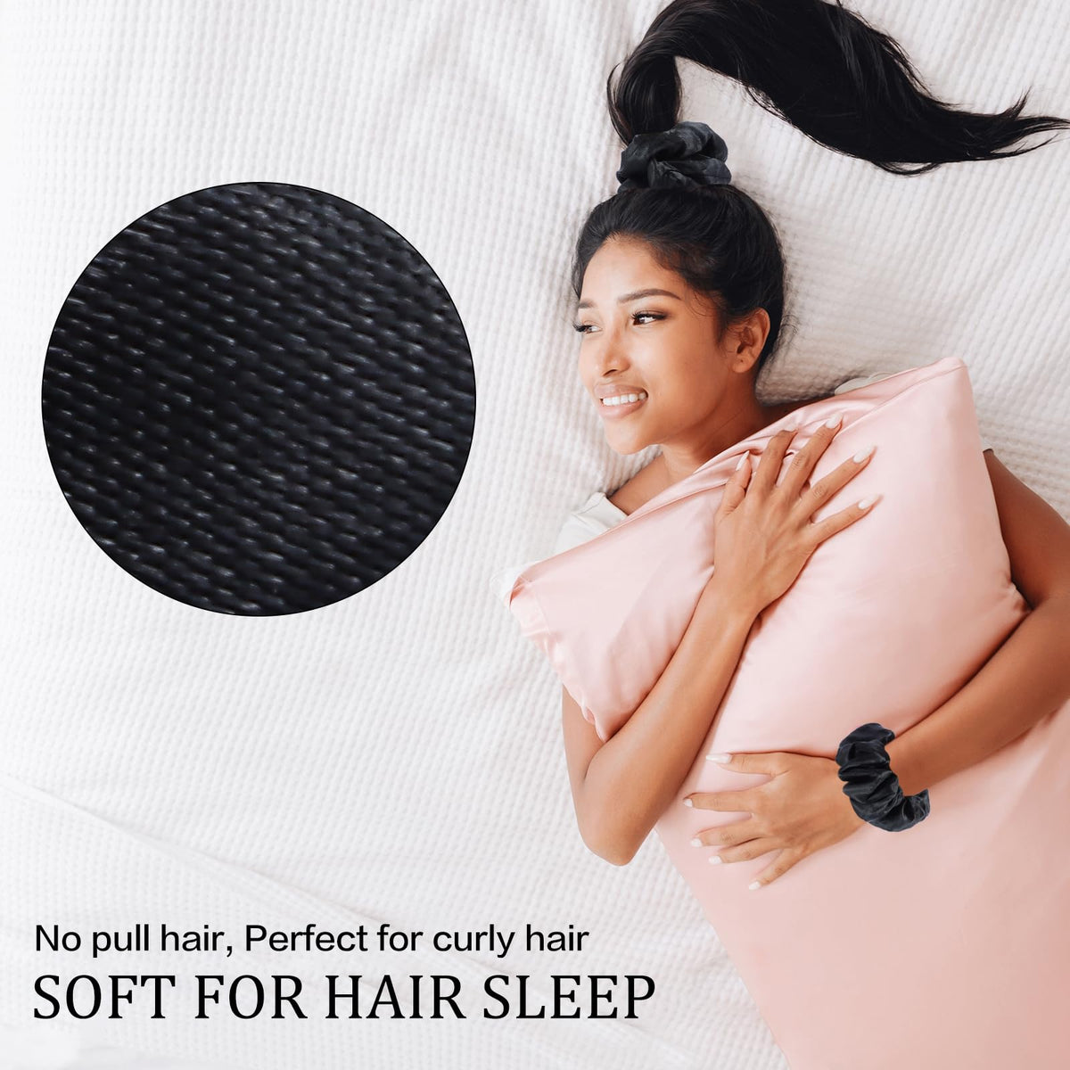 SUTHIA scrunchie worn on wrist as accessory and easy storage option