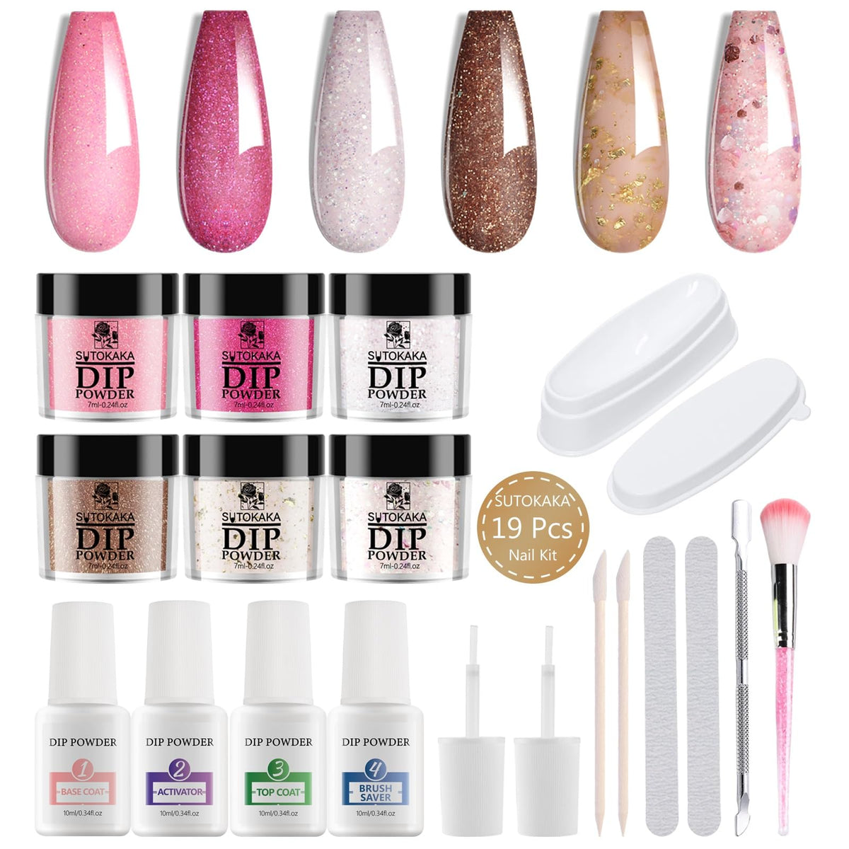SUTOKAKA front packaging showing full 19-piece starter kit and color selection for easy shopping