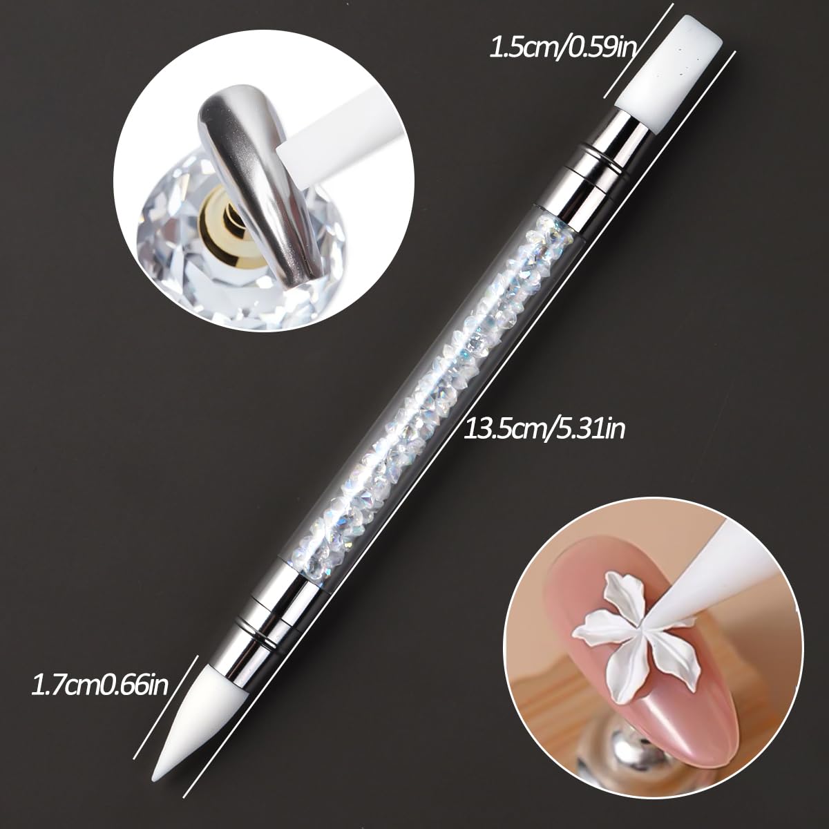 SUTOZMIWE closeup of 3D sculpted nail highlighting texture and glossy finish