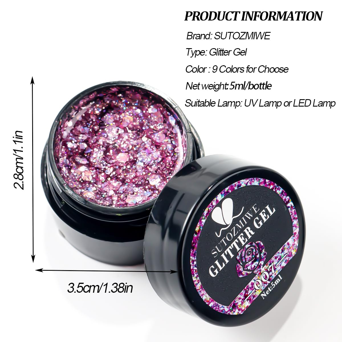 SUTOZMIWE brush tip moving large sequins into place for precise nail art