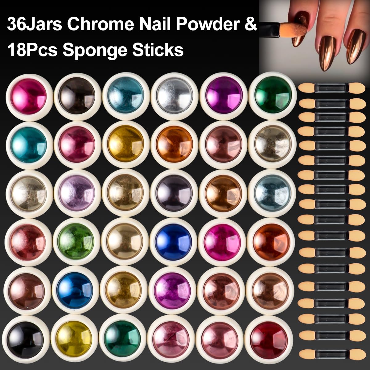 SUTOZMIWE chrome powder close-up texture revealing ultra-fine particles