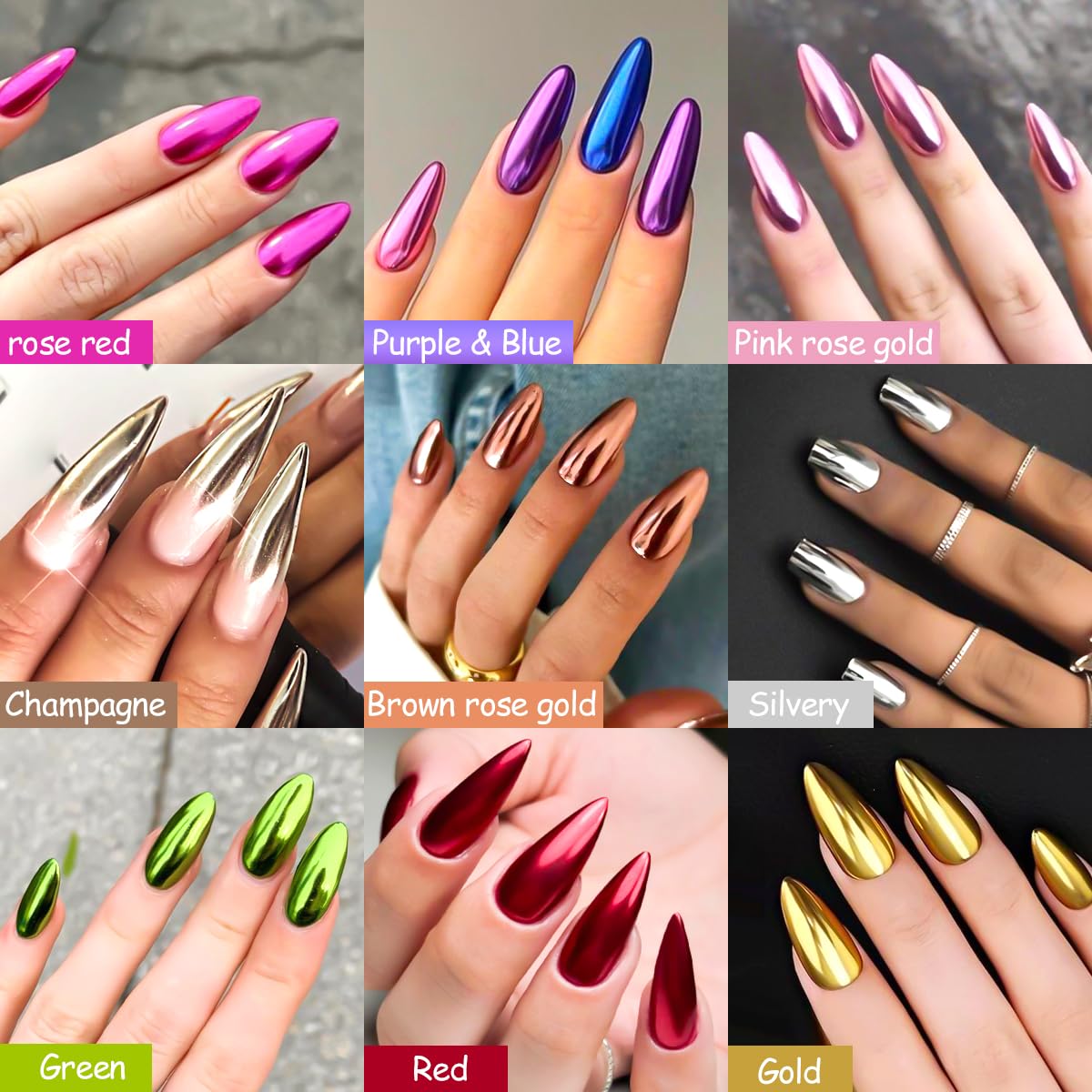 SUTOZMIWE holographic finish on nails demonstrating vibrant reflection