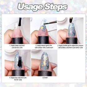 SUTOZMIWE finished manicure at a party highlighting long-lasting sparkle
