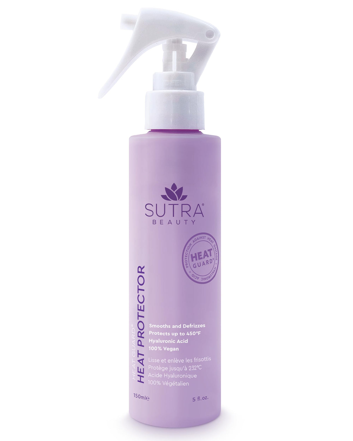 SUTRA front packaging showing protective spray and claims for styling safety