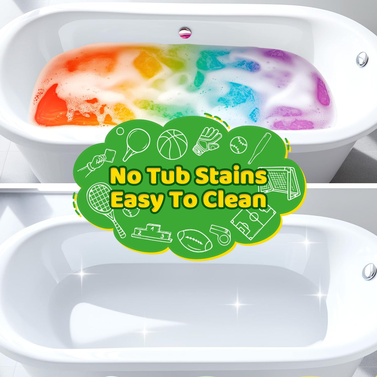 Child enjoying bathtub with Suyfeifan bath bomb creating fun bubbles