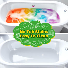 Child enjoying bathtub with Suyfeifan bath bomb creating fun bubbles