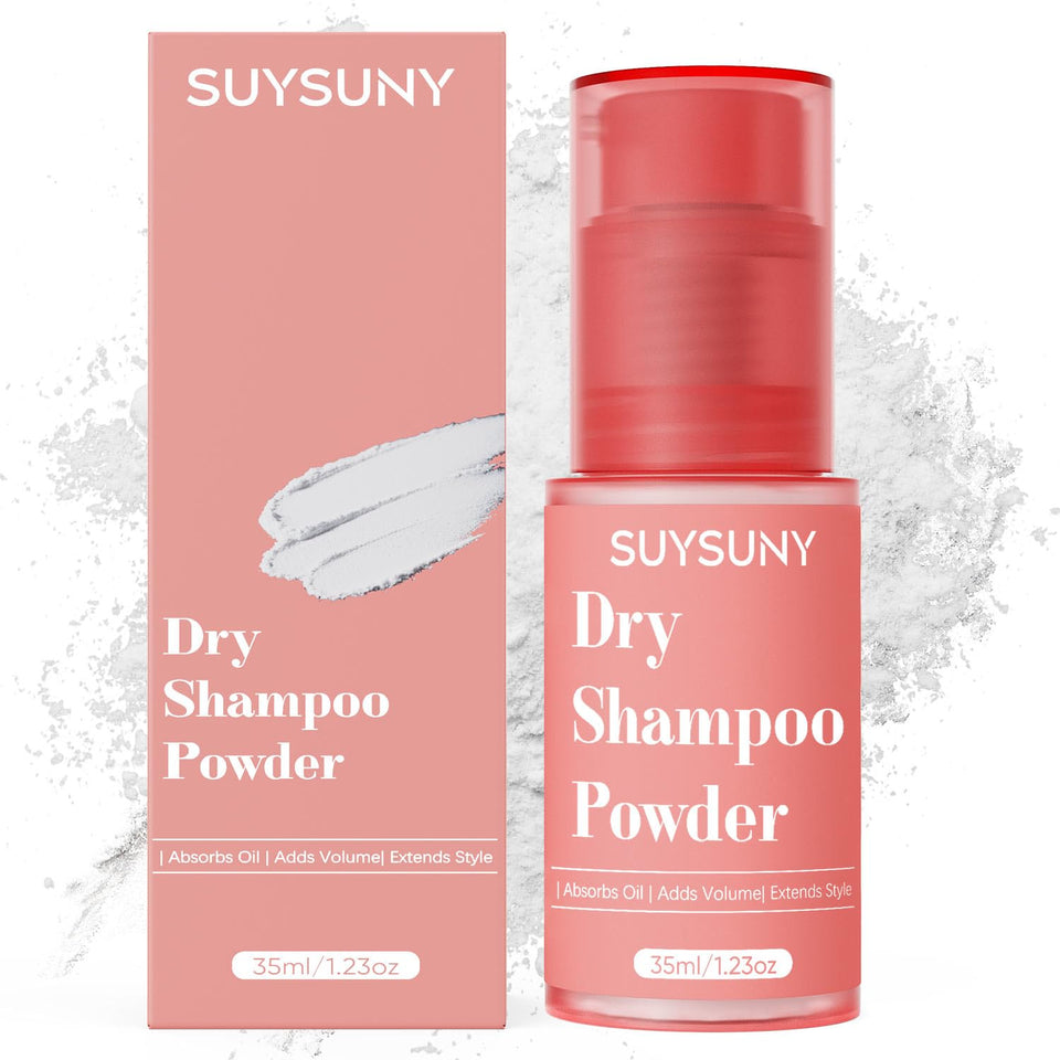 SUYSUNY front packaging showing travel dry shampoo and product benefits