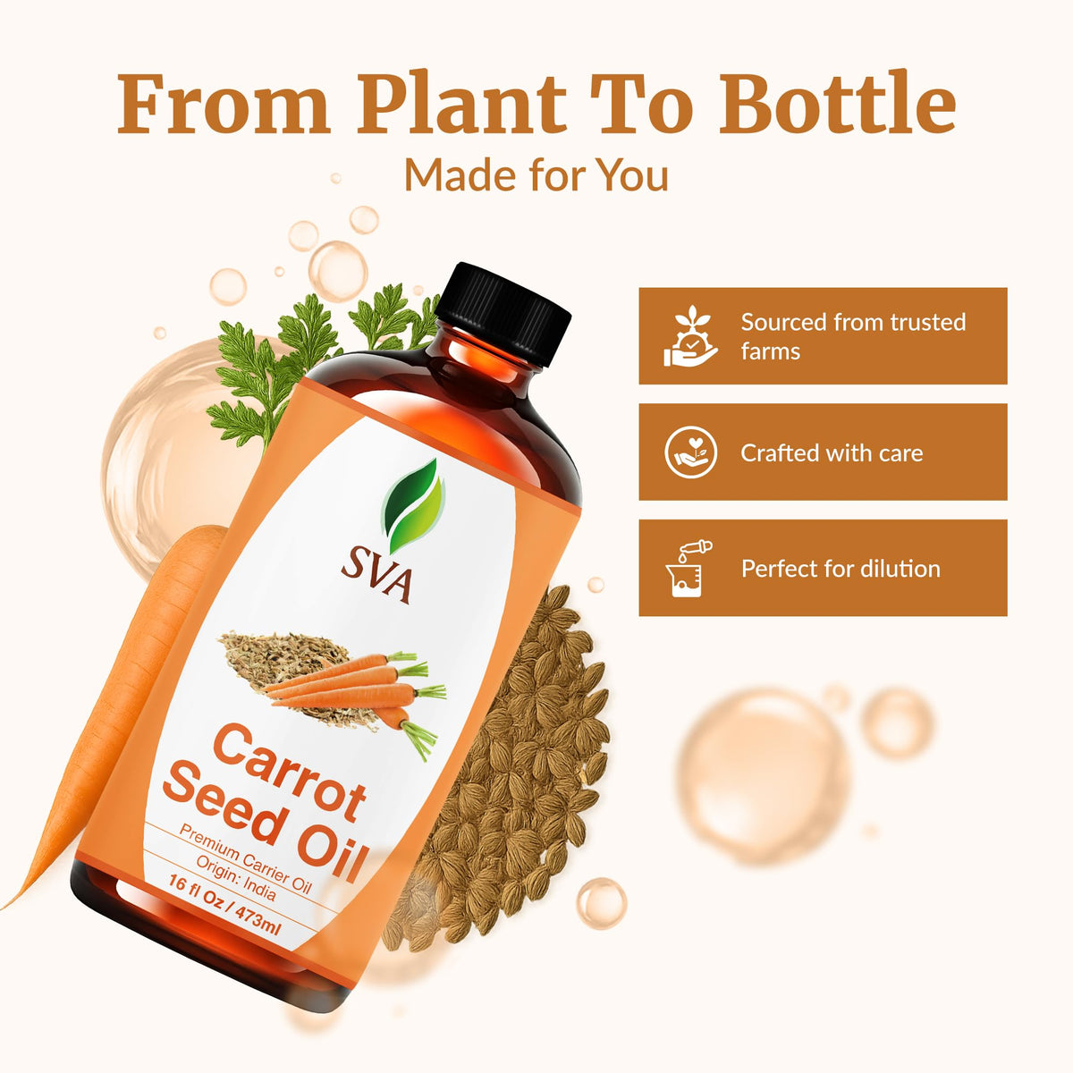 SVA ORGANICS oil pouring to display medium texture and easy absorption