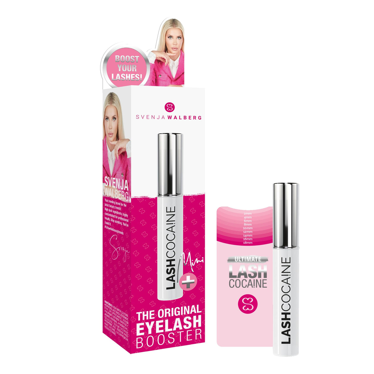 SVENJA WALBERG MINI LASHCOCA!NE front bottle showing compact travel-friendly size