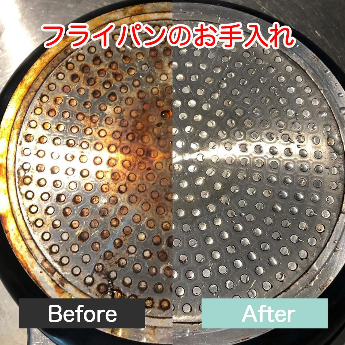 Person using Svinto on a stainless-steel pot to remove stuck-on food efficiently