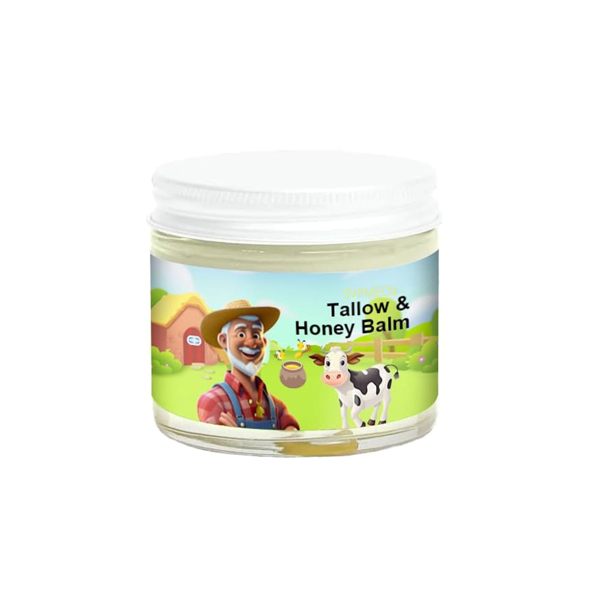 SVPMECN front tin showing label and compact moisturizing balm for easy use