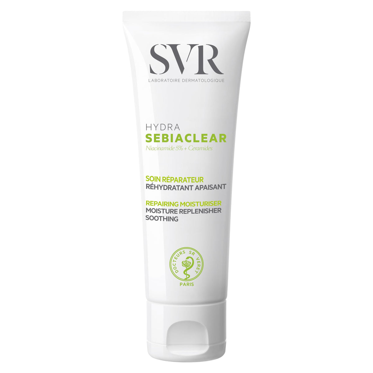 SVR Sebiaclear Hydra front packaging showing product benefits