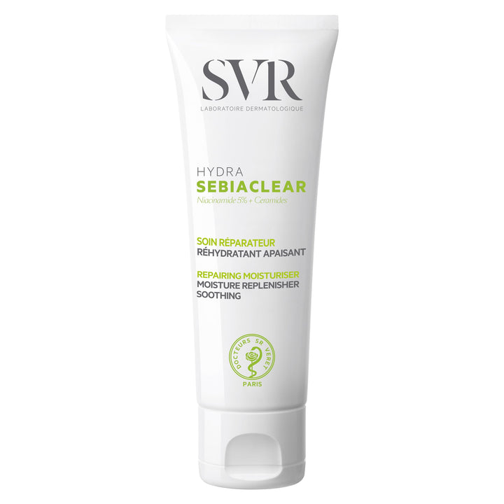 SVR Sebiaclear Hydra front packaging showing product benefits