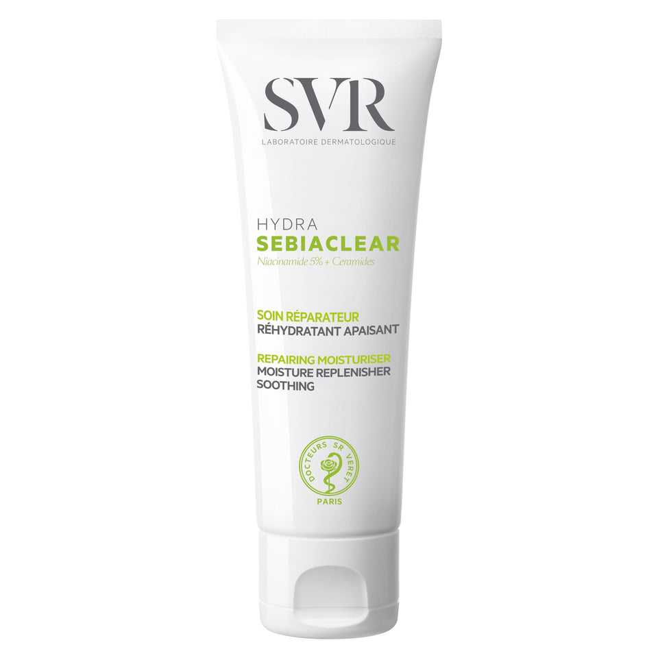 SVR Sebiaclear Hydra front packaging showing product benefits