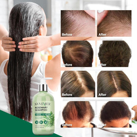 Svvimer bottle label close-up highlighting rosemary and biotin benefits