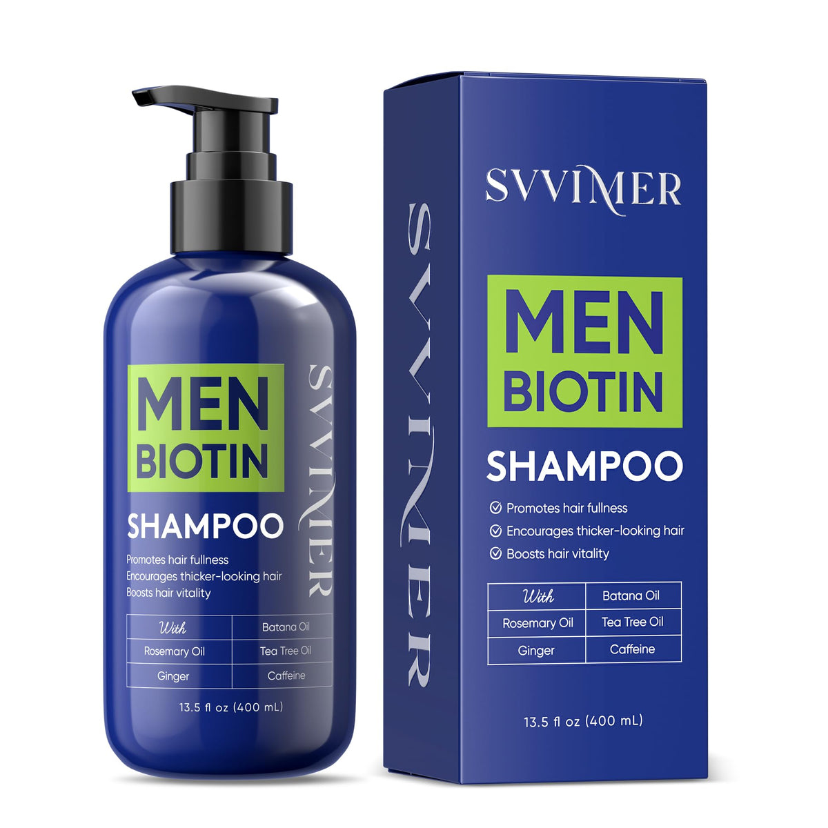 svvimer front bottle showing product and size, clear branding and benefits