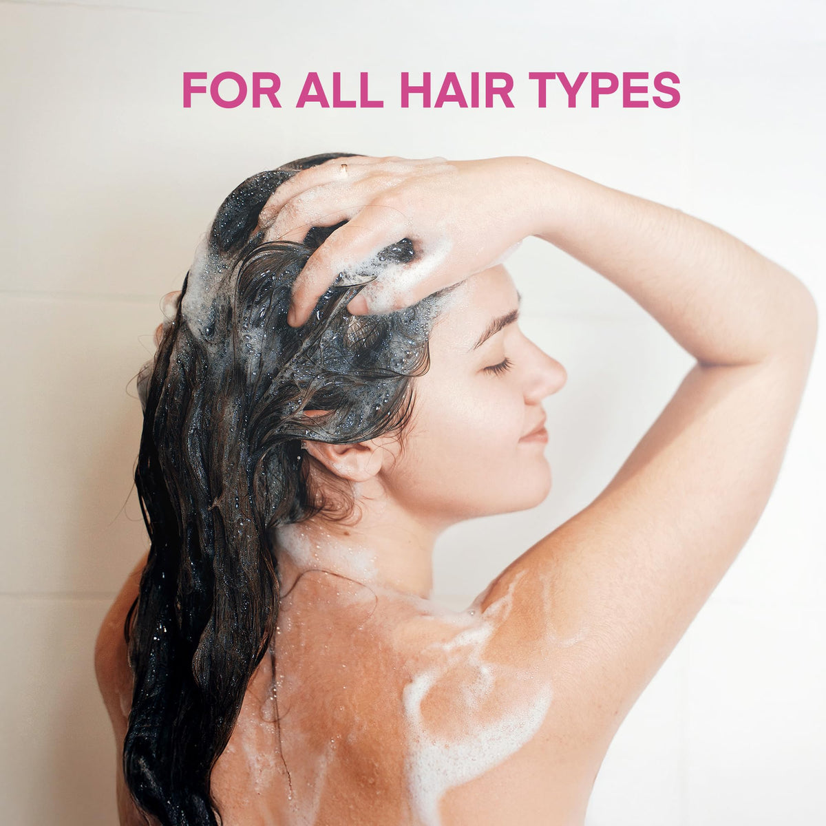 Person using Svvimer shampoo in shower showing refreshing daily cleanse