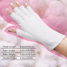 SWAKER gloves laid flat next to ruler showing one-size-fits-most 8.66 inch length