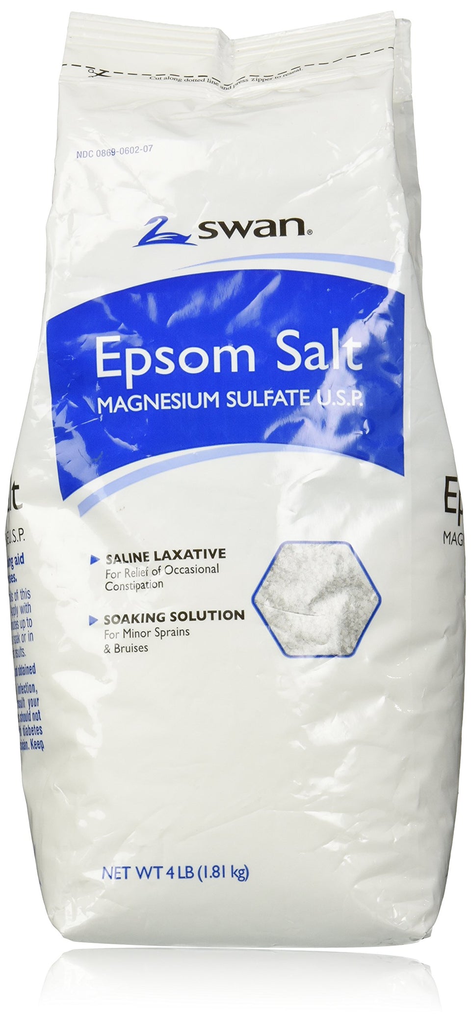 Swan 4 lb package front view showing label and resealable bag benefit