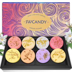 SWCANDY front packaging showing eight colorful steamers and benefits