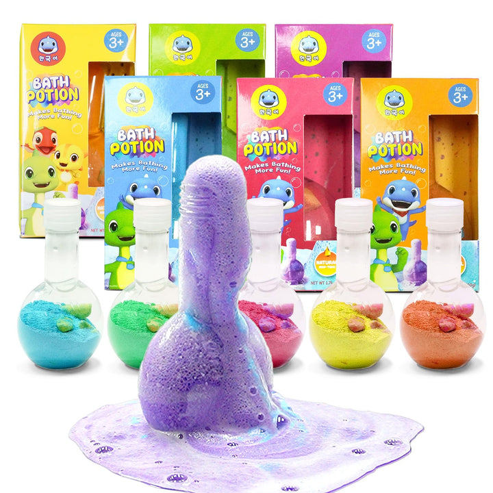 SWCANDY front packaging showing six sealed bath potions and gift-ready box
