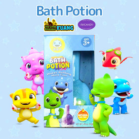 SWCANDY child playing in tub with potions to illustrate playful, screen-free fun