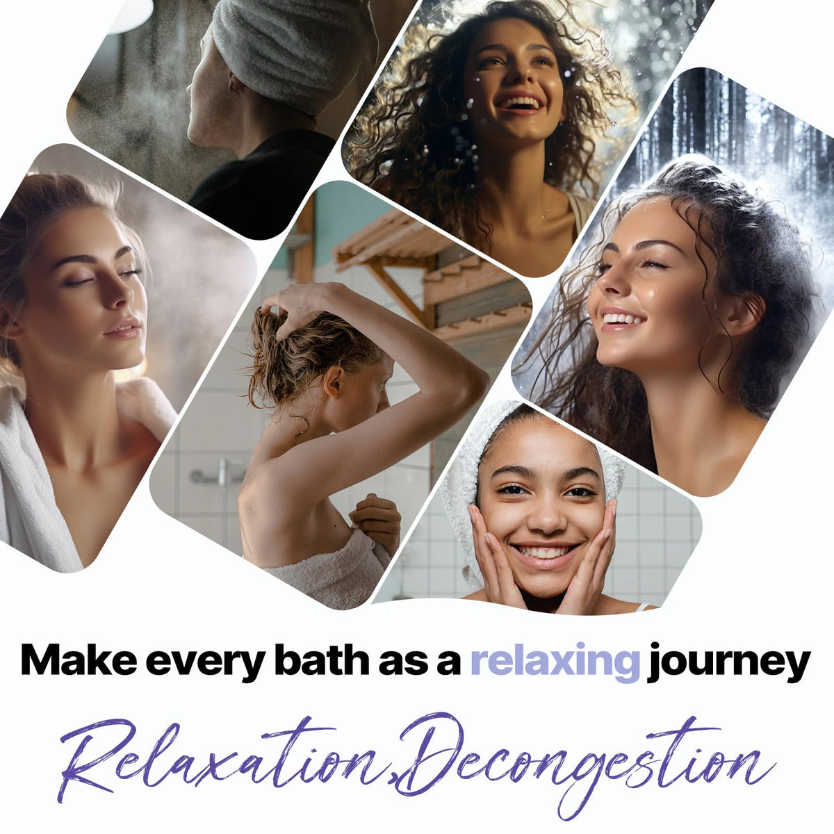 SWCANDY tablet releasing steam in a shower demonstrating aromatherapy effect