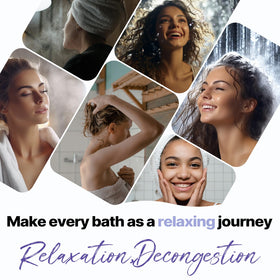 SWCANDY tablet releasing steam in a shower demonstrating aromatherapy effect