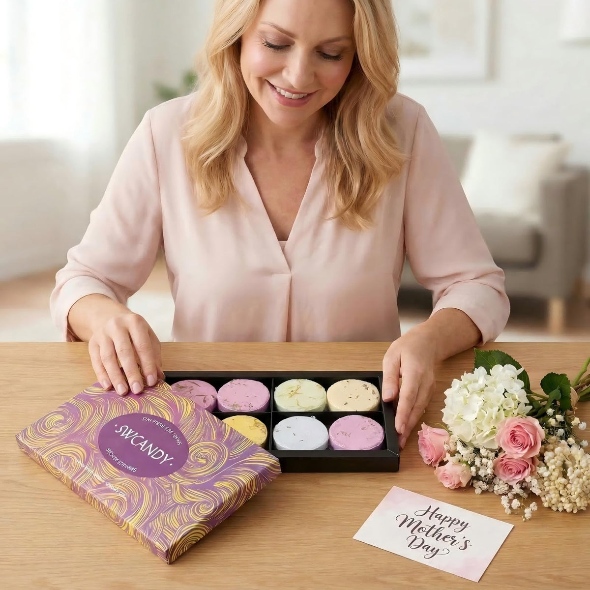 SWCANDY tablets in a toiletry bag illustrating easy packing for travel