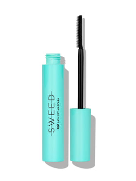 Sweed mascara front packaging showing sleek tube and black shade benefit: professional look