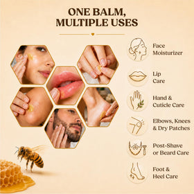 Sweet Bee Naturals dabbed on cheek showing gentle facial hydration and subtle radiance