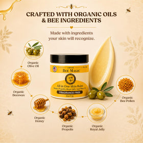 Sweet Bee Naturals open jar texture close-up showing smooth balm for easy application