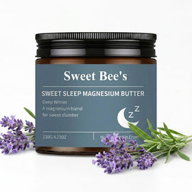 Sweet Bee's front jar shot showing lavender magnesium butter for nightly hydration