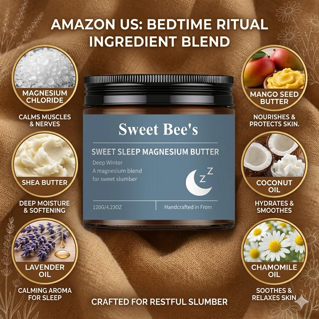 Sweet Bee's ingredients flatlay with shea mango and botanicals for nourishing blend