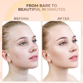 Sweet Face Minerals kabuki brush applying foundation for seamless, natural-looking coverage