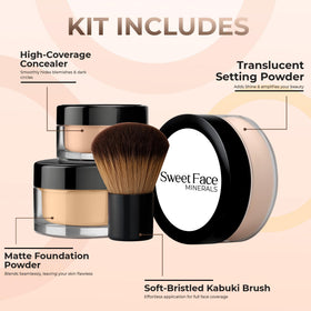 Sweet Face Minerals kabuki brush bristles close-up for smooth, even mineral application