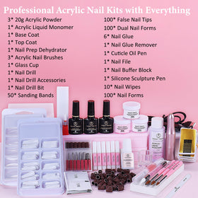 SWEET TREND clear white pink acrylic powders for versatile nail looks